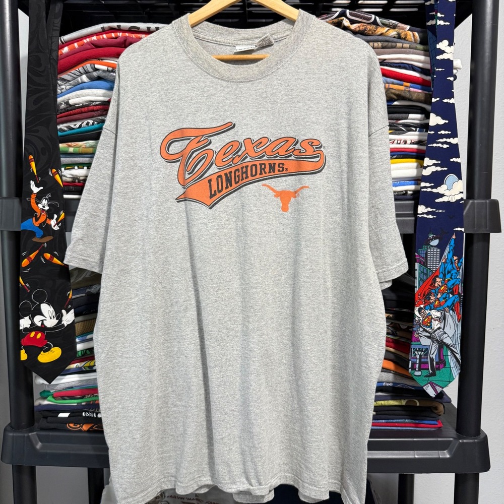 Vintage Gray Texas Longhorns Graphic T-Shirt 2XL